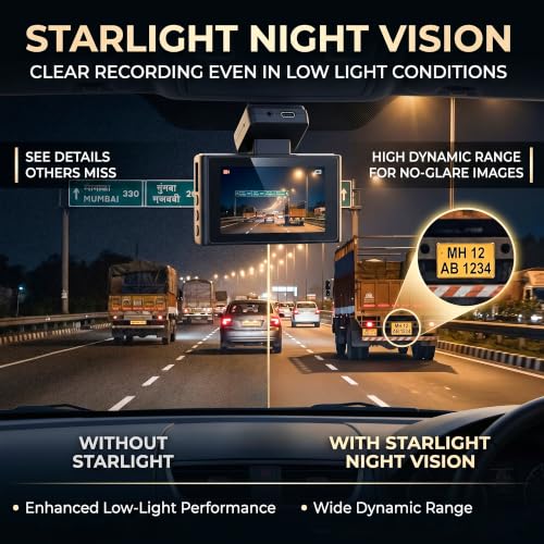 Image of Golens 2 Channel Dash Camera for Cars [Voice Control], 4K Front + 1080P Rear, WiFi App Control, 3 inch IPS Display, ADAS, BSD, Night Vision, Loop Recording, Parking Monitor, G-Sensor T4-B2V