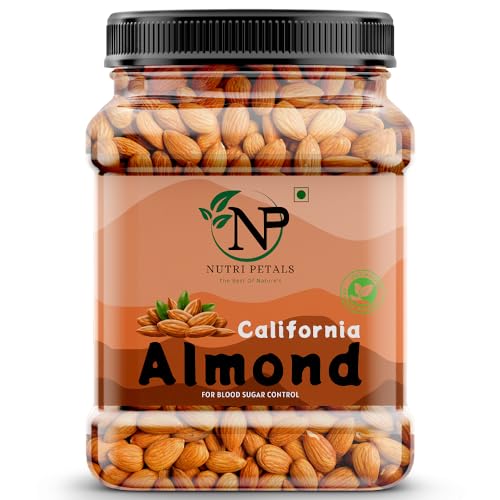 Image of Nutri Petals Natural And Premium California Almond|Quality Badam Giri|Almonds Real Nuts|Whole Natural Badam Dry Fruits(500 Gram)