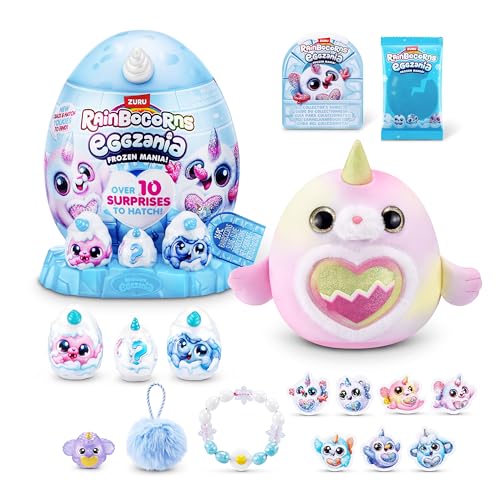 Rainbocorns Eggzania Huevo Sorpresa de Pascua Frozencorn (BLIZZY) de ZURU, Peluche Coleccionable, Regalo Pascua Niñas 3+