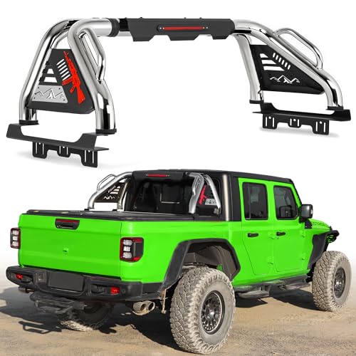 Image of MONOKING Roll Bar for Mid Size Pickup Truck with Brake Light, Stainless Steel Sport Bar for Tonneau Cover for 2007-2026 Gladiator JT Tacoma Frontier Canyon Colorado Ranger