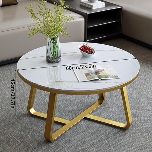 Image of Shoppee Coffee Table - Modern 2-Tier with Faux Marble Top and Gold Metal Frame - Stylish Center Table for Living Room, Sofa Table, Elegant Cocktail Table for Home, Office, Gold & Grey