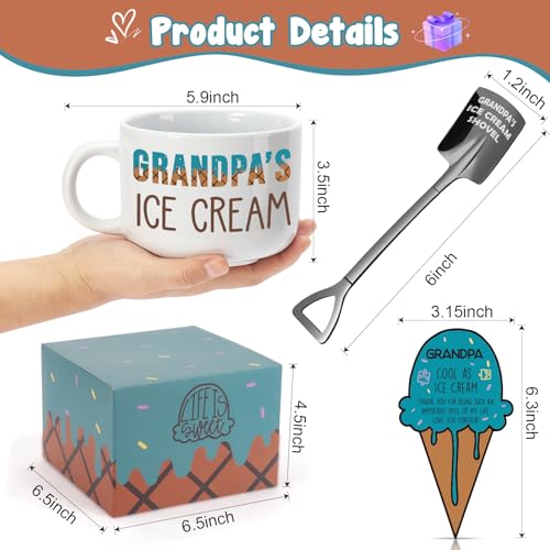 YUEYUQIU Grandpa Gifts for Birthday - Grandpa's Ice Cream Bowl Set Gift by YUEYUQIU - Used condition - Image 4