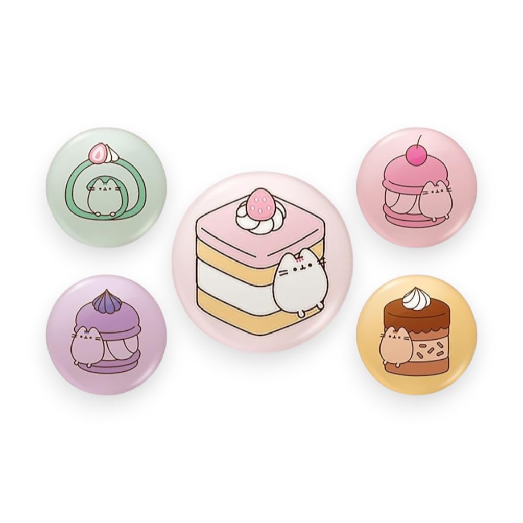 Pusheen Sweets 5 Piece Button Badge Set Button Badges Pusheen Cat
