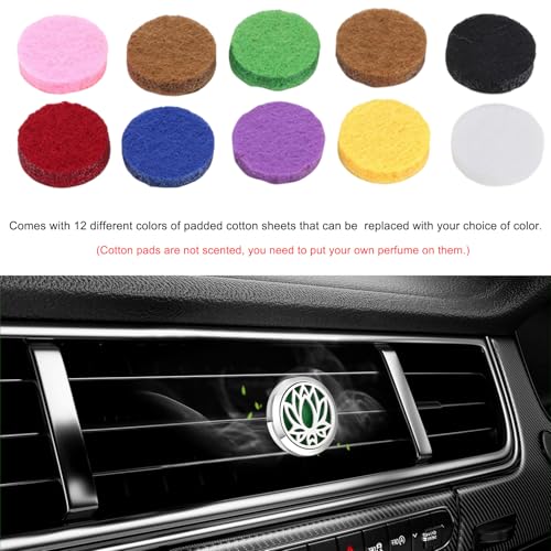 Image of KVAEY 2PCS 30mm Car Diffuser Vent Clips, Tree of Life Aromatherapy Essential Oil Diffuser Locket with 12 Felt Pads, Stainless Steel Car Diffuser Locket Air Freshener (Silver)