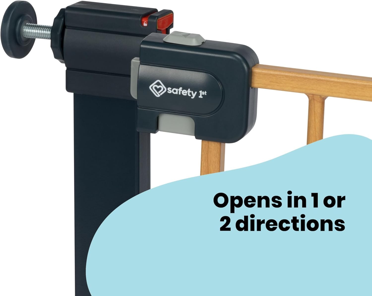 Safety 1st Easy Close Metal Cancelletto di Sicurezza in metallo, scale, porte, vani con apertura 73-80 cm (max 108 cm), Cancelletto per Bambini, Apertura a Una Mano, Senza Viti o Fori, Effetto Legno