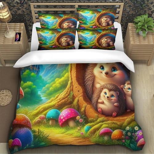 Ensemble de lit hérisson 3D avec fermeture éclair cachée microfibre - 4