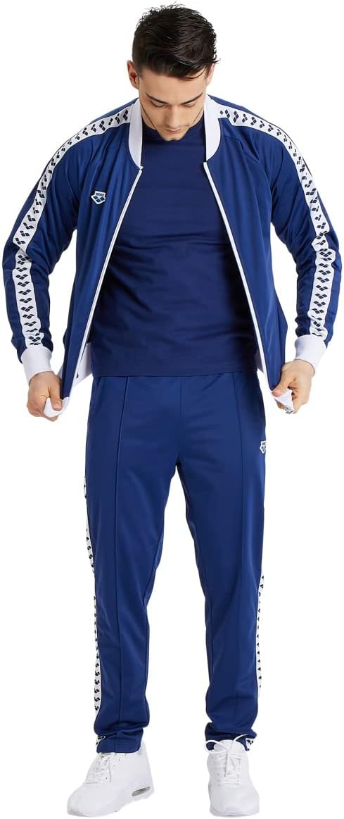 Arena Men's Team Relax IV Track Jacket Front Zip Side Pockets Warm-Up Top Lightweight Athletic Retro Cool Bomber Jacket