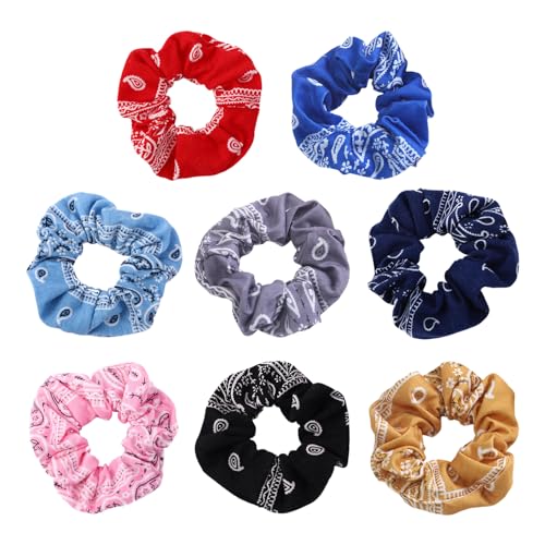 8 Stück Retro-Muster-Haargummis, Weiche Elastische Haargummis, Einfache Temperament-Haargummis, Pferdeschwanz-Haargummis, Modische Haargummis, Haar-Accessoires Für Mädchen Und Frauen