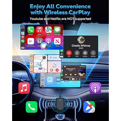 MoKo Wireless CarPlay Adapter for iPhone 2025, Only for iPhone iOS 10+ and Cars with Built-in Car Play, Converts Wired Car Play to Wireless Dongle,Plug and Play Fast Response Bluetooth CarPlay Adaptor