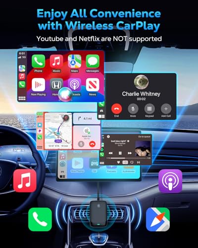 MoKo Wireless CarPlay Adapter for iPhone 2025, Converts Wired Car Play to Wireless Dongle, Plug and Play Fast Response Bluetooth CarPlay Adaptor for iPhone iOS 10+ and Cars with Built-in Car Play - Image 6