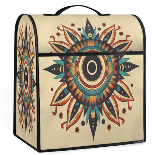 Coffee Maker Cover Ethnic Demon Eye Kitchen Appliance Covers Small Appliance Covers Blender Cover Juicer Cover Dust Covers for Kitchen Appliances with Top Handle and Pockets,Washable,C68