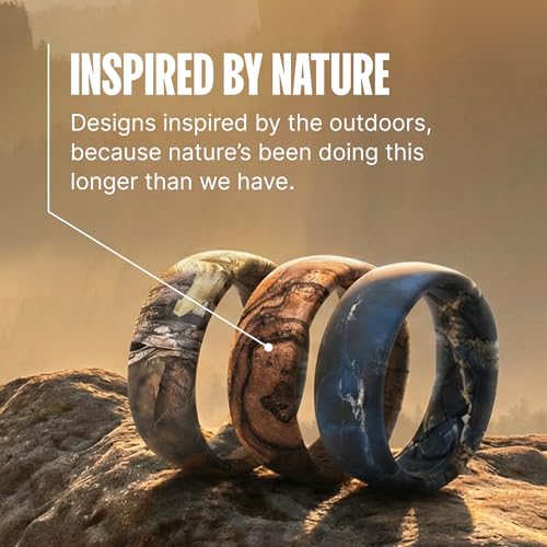 Image of Groove Life Camo Silicone Wedding Ring for Men, Breathable Comfortable Fit