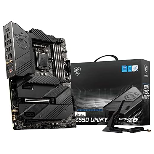 MSI MEG Z590 Unify Gaming Motherboard (ATX, 11th/10th Gen Intel Core, LGA 1200 Socket, DDR4, PCIe 4, SLI/CFX, M.2 Slots, Wi-Fi 6E)