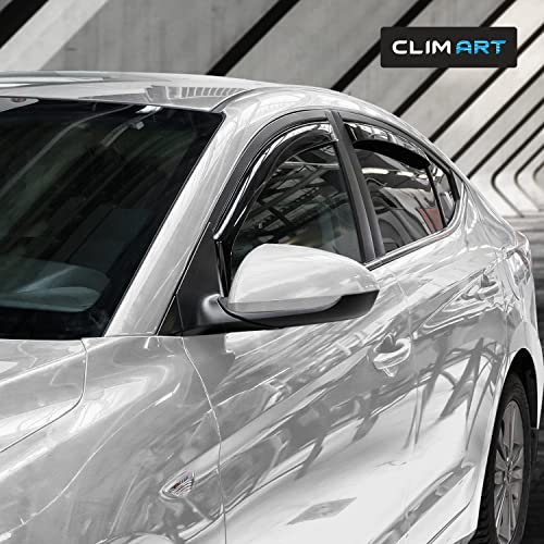 Image of CLIM ART in-Channel Incredibly Durable Rain Guards for Hyundai Elantra 2017-2020 Sedan, Original Window Deflectors, Vent Window Visors, Vent Deflector, 4 pcs. - 617040
