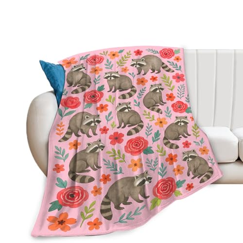 exroozy Raccoon Blanket Gifts for Girls Raccoons Throw Blankets 60"x50"