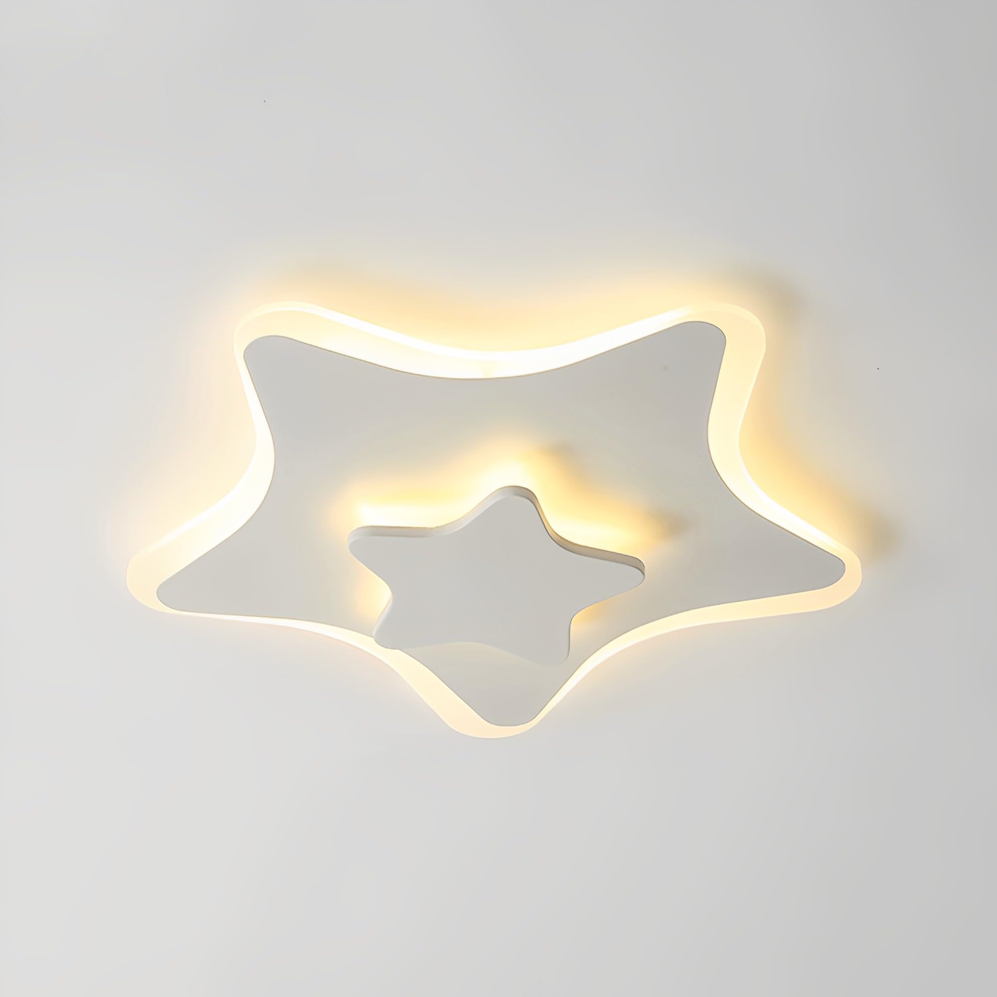 FYZDLAOR Close to Ceiling Light Fixtures,Modern Girl’s Bedroom Ceiling Light,Acrylic Chandeliers Star Shape Lighting for Bedroom Kids Room