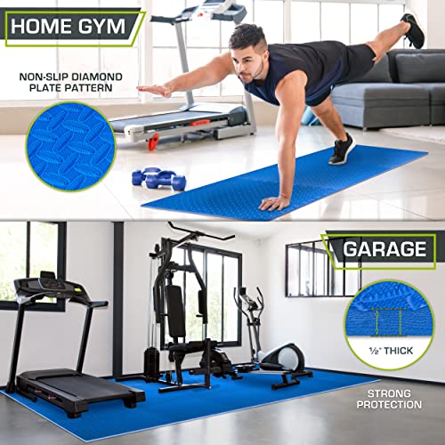 ProsourceFit Puzzle Exercise Mat ½ in, EVA Interlocking Foam Floor Tiles for Home Gym, Mat for Home Workout Equipment, Floor Padding for Kids, Black, 24 in x 24 in x ½ in, 24 Sq Ft - 6 Tiles