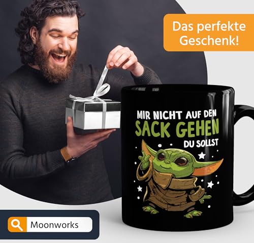 MoonWorks Kaffee-Tasse mit Spruch Mir nicht auf den Sack gehen du sollst Baby Bürotasse lustige Kaffeebecher Schwarz standard – Ansicht 4