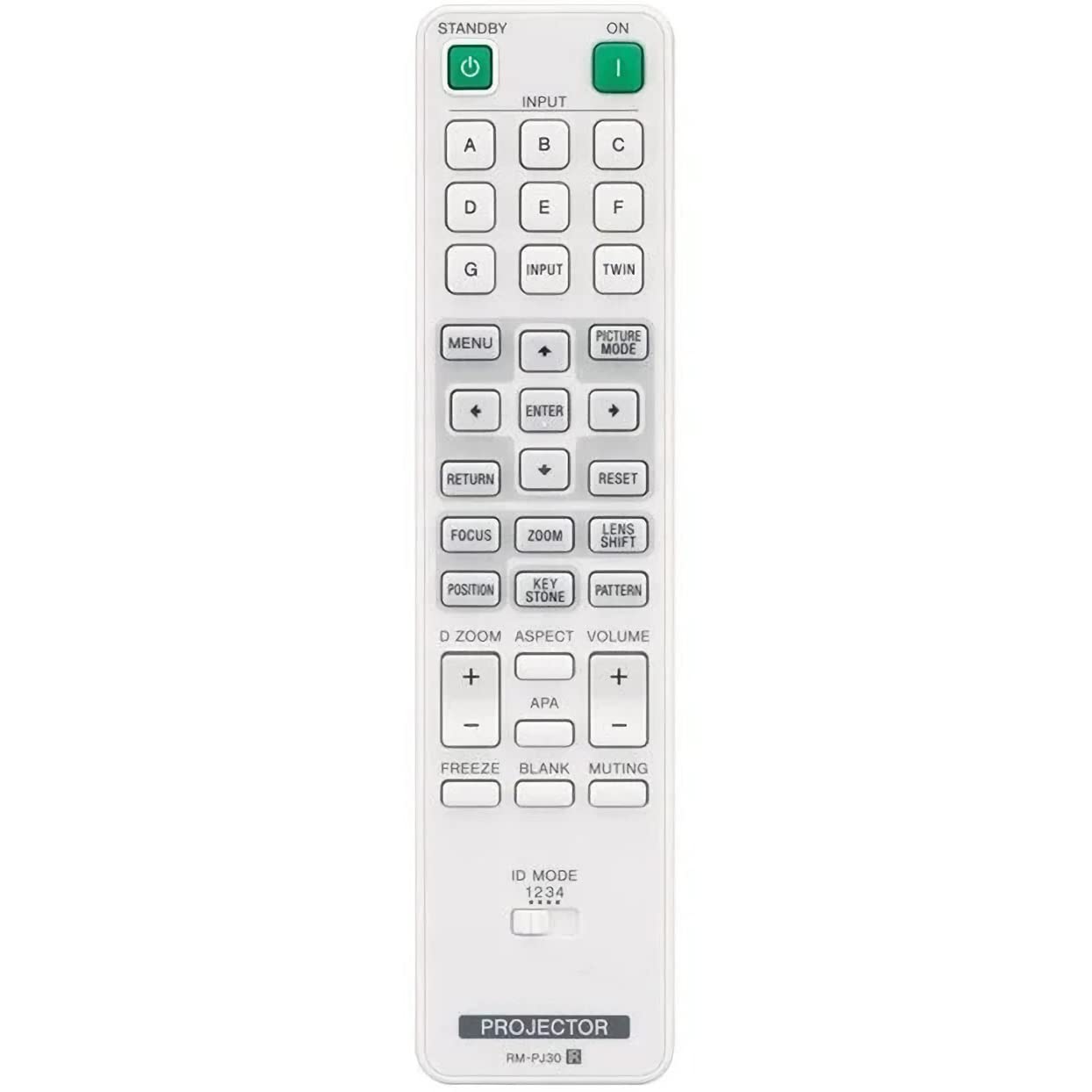 Télécommande RM-PJ30 pour Sony Projecteur VPL-F1200ZL, VPL-F1205ZL, VPL-F900ZL, VPL-F901ZL, VPL-F906ZL, VPL-FHZ101L, VPL-FHZ120L, VPL-FHZ131L, VPL-FHZ75, VPL-FHZ90L, VPL-FHZ91L