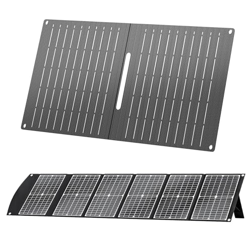Image of Ecosonique 15W and 100W Portable Solar Panel Foldable Solar Charger with USB-A USB-C Port DC for Camping, Backpacking, and Emergency Power
