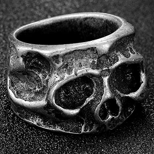 Stainless Steel Retro Vintage Antique Gothic Skull Death Biker Skeleton Cocktail Party Ring3