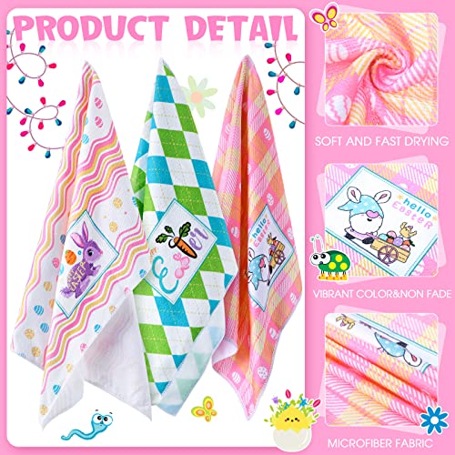 Tegeme 6 Pieces Easter Kitchen Towels Funny Rabbit Dish Towels Decorative Hand Towels Kit Novelty Gift For Spring Home Decor Housewarming Gift Party Supplies Set thumb #2