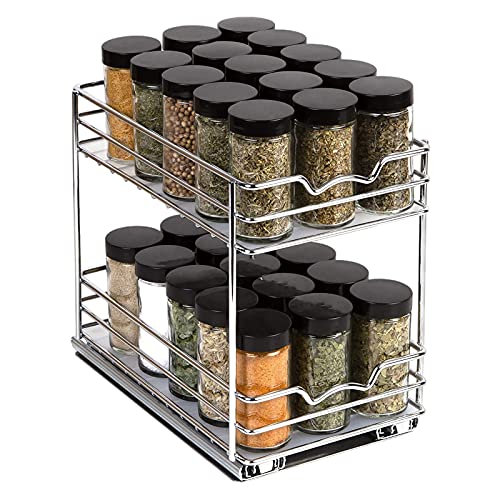 IMYOGI Perchero Vertical de Metal de Doble Capa para Especias, extraíble, con riel Deslizante, para Cocina, Ahorra Espacio (28 x 13 x 26 cm)