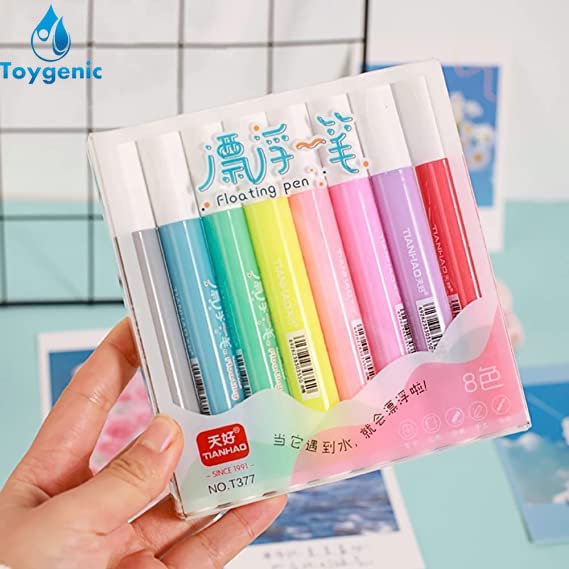 Image of SHINETOY 8 pcs Magical Water Pen, Magical Floating Ink Pen, Erasing Whiteboard Marker, A Watercolor Pen That Can Float in The Water, Painting Pens Kit Set for Kids,Plastic