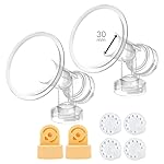 30 mm 2xOne-Piece Extra Large Breastshields w/Valves and Membranes for Medela Breast Pumps; Replacement to Medela PersonalFit 30 Breastshield and Personal Fit Connector; Made by Maymom