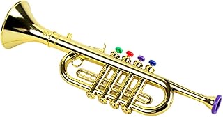 Milisten Kids Trumpet Music Toy for Kids Musical Wind Instruments Saxophone Trumpet Horn Early Learning Toy for Kids Toddlers Gold