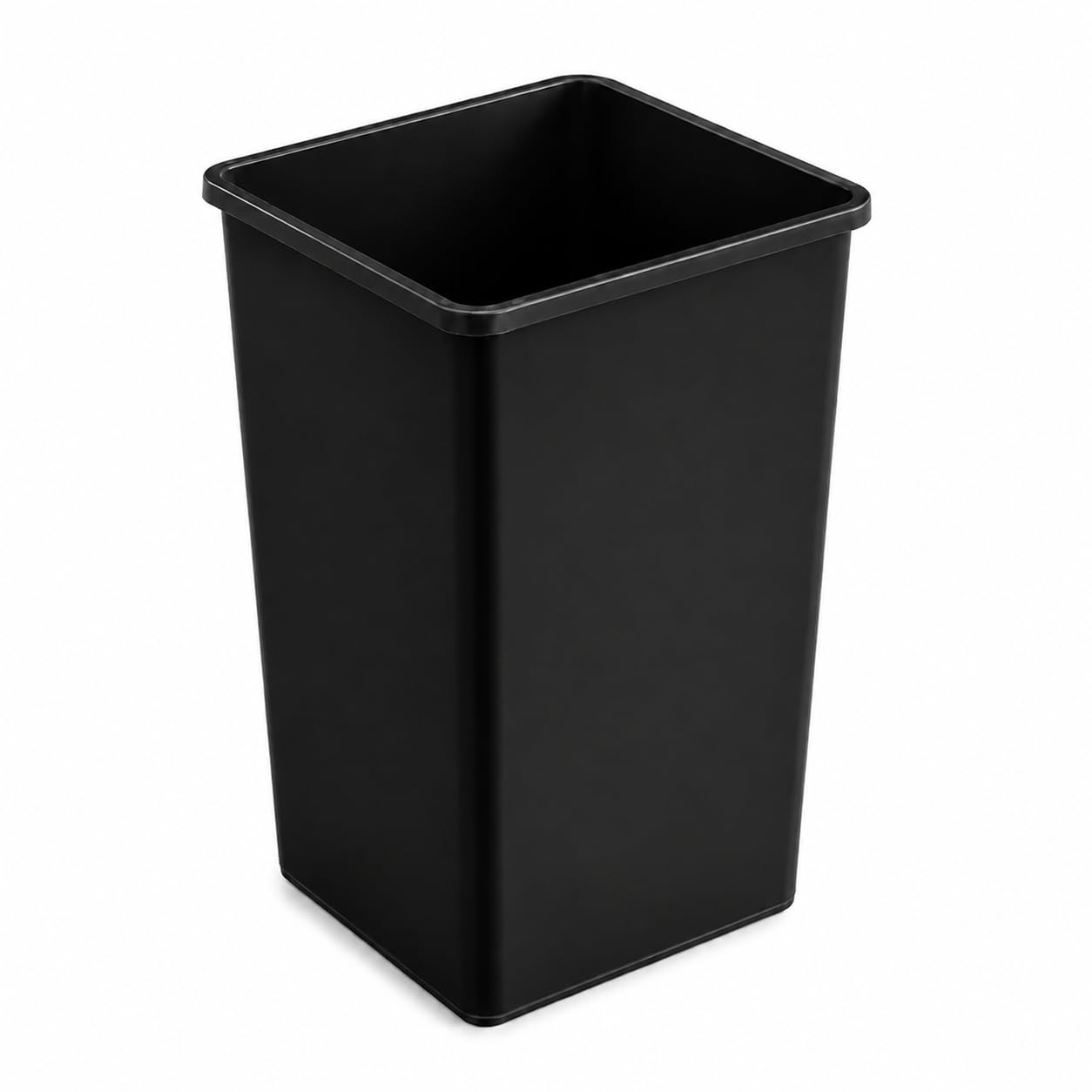 Square Trash Can by Glownary – 35.0 gallons, Resin, Black, Model 475sq35bk