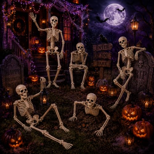 5.4 ft Posable Halloween Skeleton Decorations - image 6