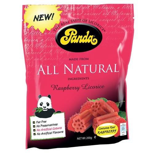 Panda All Natural Raspberry Licorice, 200 g