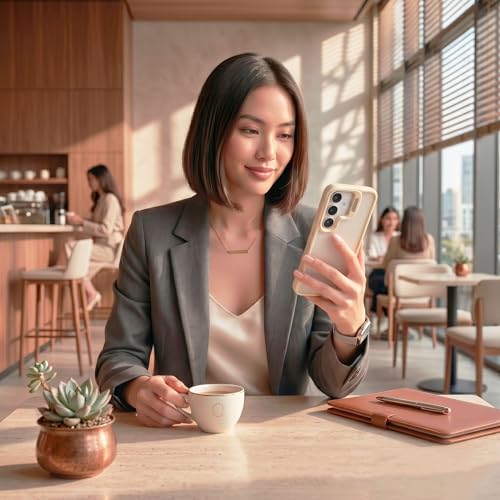 Image of amazon basics Frosted Matte Case for Samsung Galaxy S24 5G | Built-in Flip-Out Camera Lens Stand | Translucent Back with Contrast White Bumper | Shockproof Protective Cover with Foldable Kickstand