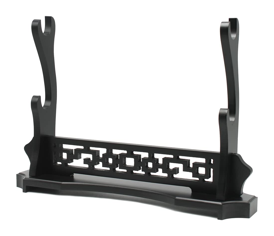 Wanlian Black Sword Stand, Double Tier Sword Holder, Desktop Samurai Sword Katana Gladiator Sword Rack For Display,