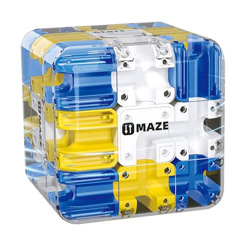 Großer Labyrinth-3D-Labyrinth-Würfel, logische Herausforderung, 3x3-Labyrinth-Puzzle-Würfel-Spielzeug zum Stressabbau und zur Entwicklung der Logik (Blau)