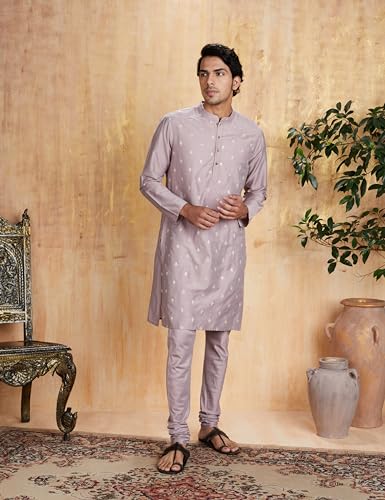 Image of Amazon Brand - Symbol Men Festive Long Regular Fit Kurta & Pyjama Set (2Pcs)