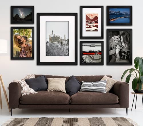 Image of Photo Frame 24x36 Inch | Photo Frames For Wall Decor | Big Size Photo Frames For Wall | Brown Wooden Frame For Wall | Stylish For Living Room & Gift (24x36 inch, Brown)