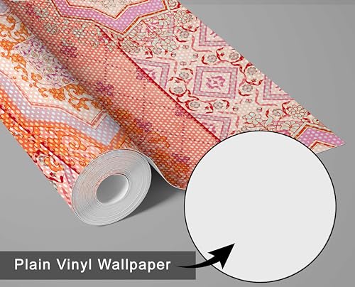 Papier peint médaillon ethnique rose S4sassy de qualité supérieure