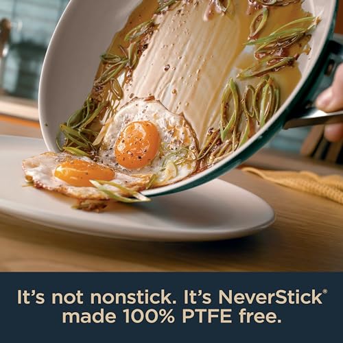 Ninja-NeverStick-Ceramic-ProNon-Stick-Pots-Pans-Set-with-Glass-Lids-PTFE-Free-Ceramic-Coated-Stainless-Steel-Stove-to-Oven-Safe-to-660F-All-Stovetops-Induction-CompatibleGreen-CW39010GN Ninja NeverStick Ceramic ProNon Stick Pots Pans Set with Glass Lids PTFE Free Ceramic Coated Stainless Steel Stove to Oven Safe to 660F All Stovetops Induction CompatibleGreen CW39010GN
