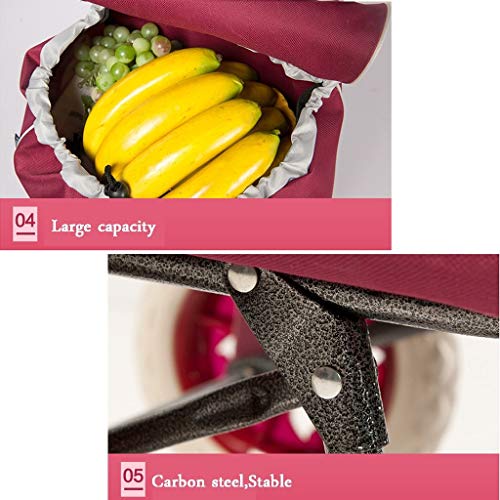 LDBDASA Klappwagen Einkaufswagen Gepäckwagen Warenkorb Metallabnehmbare Und Waschbar Bequeme Griff Anti-Skid-Rad – Bild 6