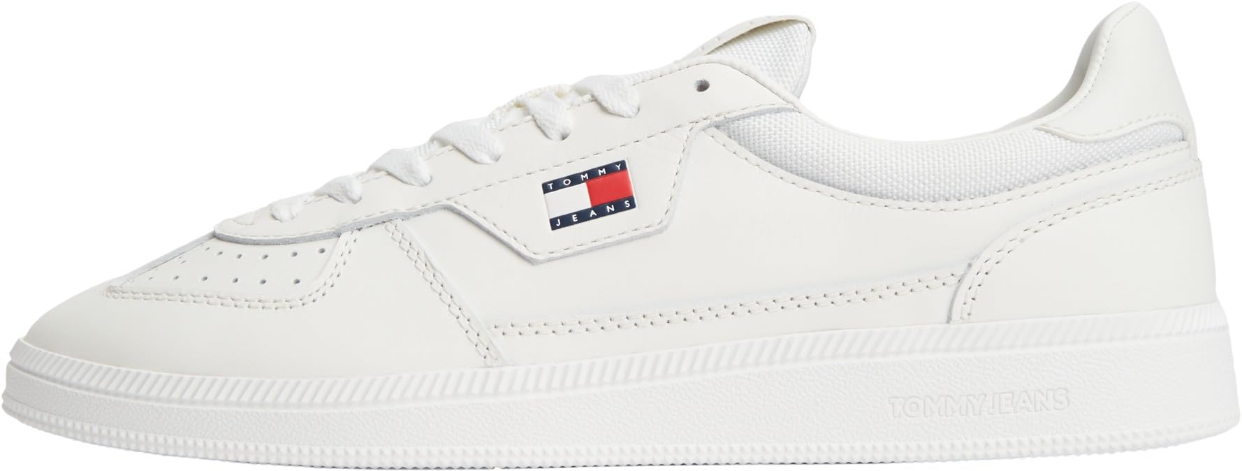 Tommy Jeans Men's The Greenwich Edge Leather EM0EM01762 Low Top, White (Ecru), 7 UK