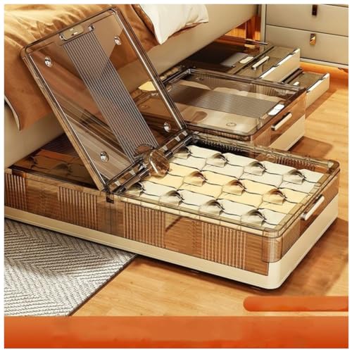 FTWIND �x�b�h�����[ �L���X�^�[�t�� �܂肽���� �����o���� ���[�P�[�X ����15cm/20cm/25cm �\�t�@�� �ߗ� �a�� ���� �C �z�c �ѕz ���[�{�b�N�X �h�o�J�o�[�t�� (�u���E������, ����100cm × ��50cm × ����20cm)