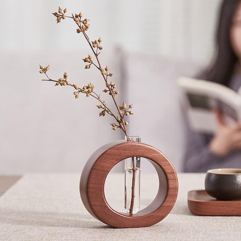 Miniatura 3 de WONQEXZ Jarrón de mesa, moderno jarrón de propagación de macetas bohemias, macetas de interior para decoración de escritorio, florero de madera de