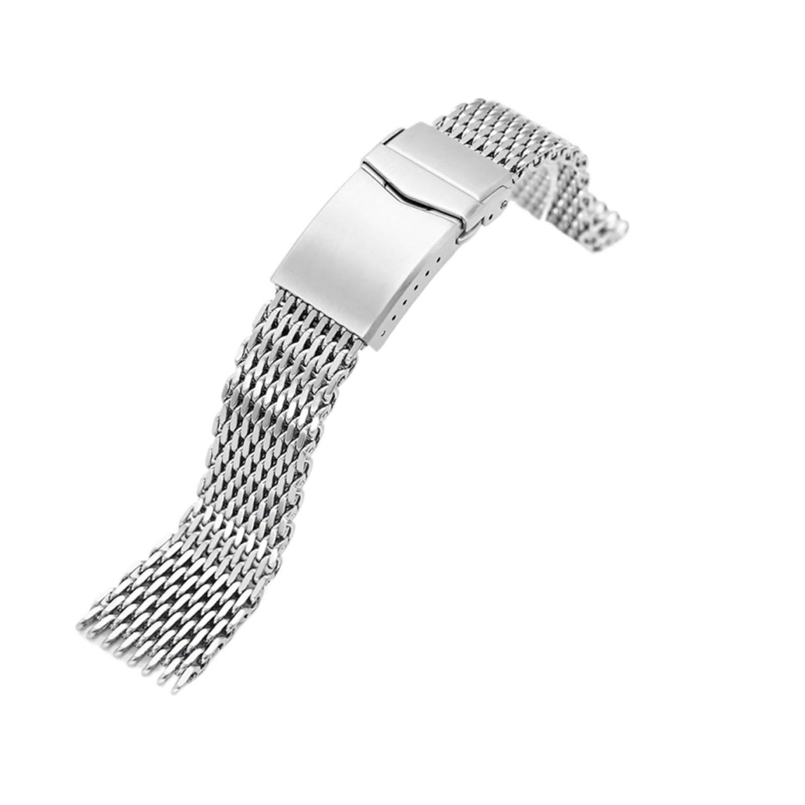 XILILHC Accessoires De Bracelet De Montre À Double Boucle Solide En Acier Inoxydable Milanais