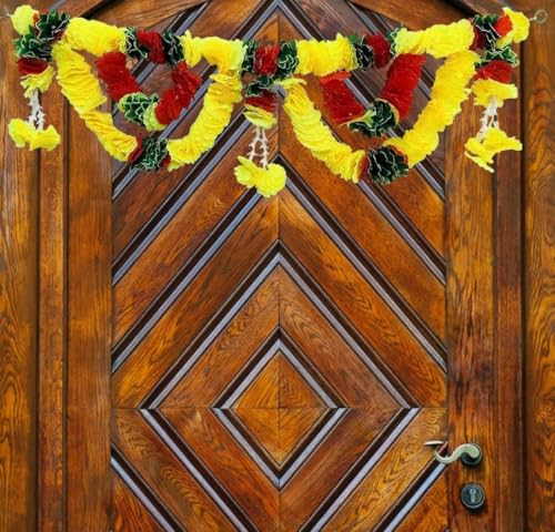 Image of Recycled Flowers Home Decor Hanging Toran Main Door Garlands Handmade Bandhanwar Door Entrance Hanging Home Traditional Wall Decor Diwali Decor Diwali Gift