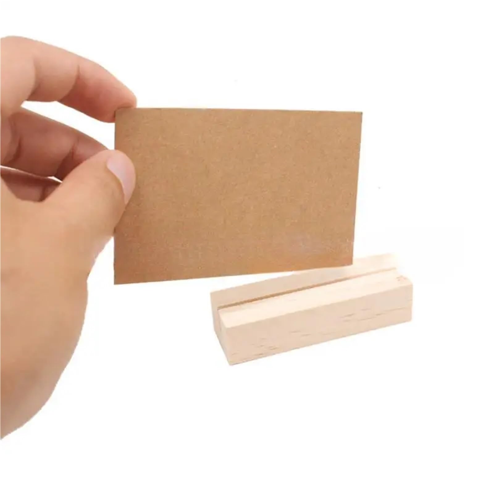 Rustikale Tischkartenhalter aus Holz für Hochzeiten, Foto-Postkarten-Clips, rechteckig, 30 Stück