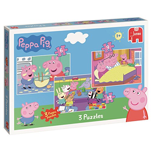 Jumbo 18481 Peppa Pig Trio Puzzle in Una Scatola