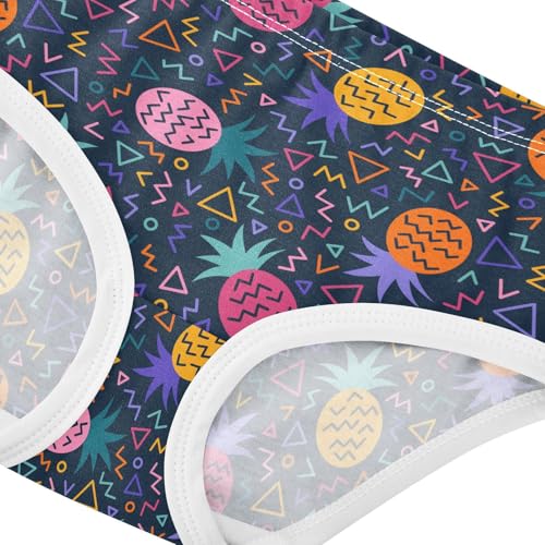 Little Girls' Soft Cotton Underwear Kids Breathable Comfort Retro Pineapple Panties Briefs Toddler4