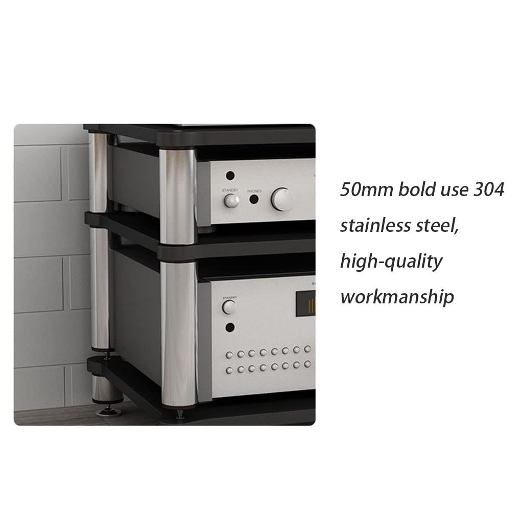 Rack HiFi 4 Livelli Regolabile in Altezza Supporto TV AV per Amplificatore Altoparlanti Giradischi